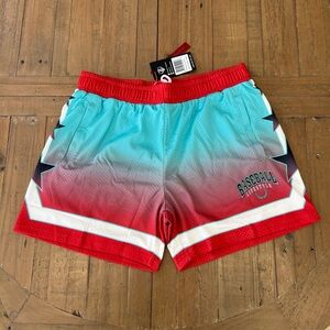 Baseball Lifestyle 101 Champions Star Shorts Men’s Medium Teal Red NWT Teen